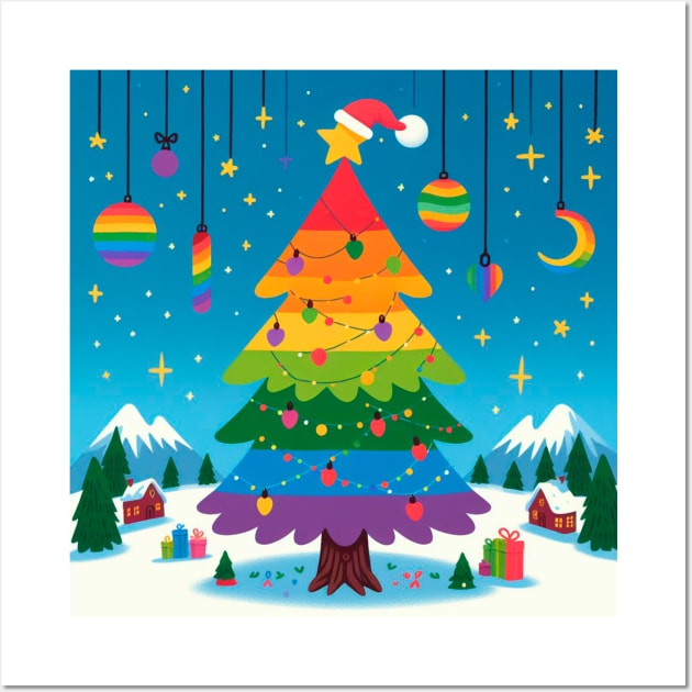 Christmas pride tree Wall Art by Flor Volcanica